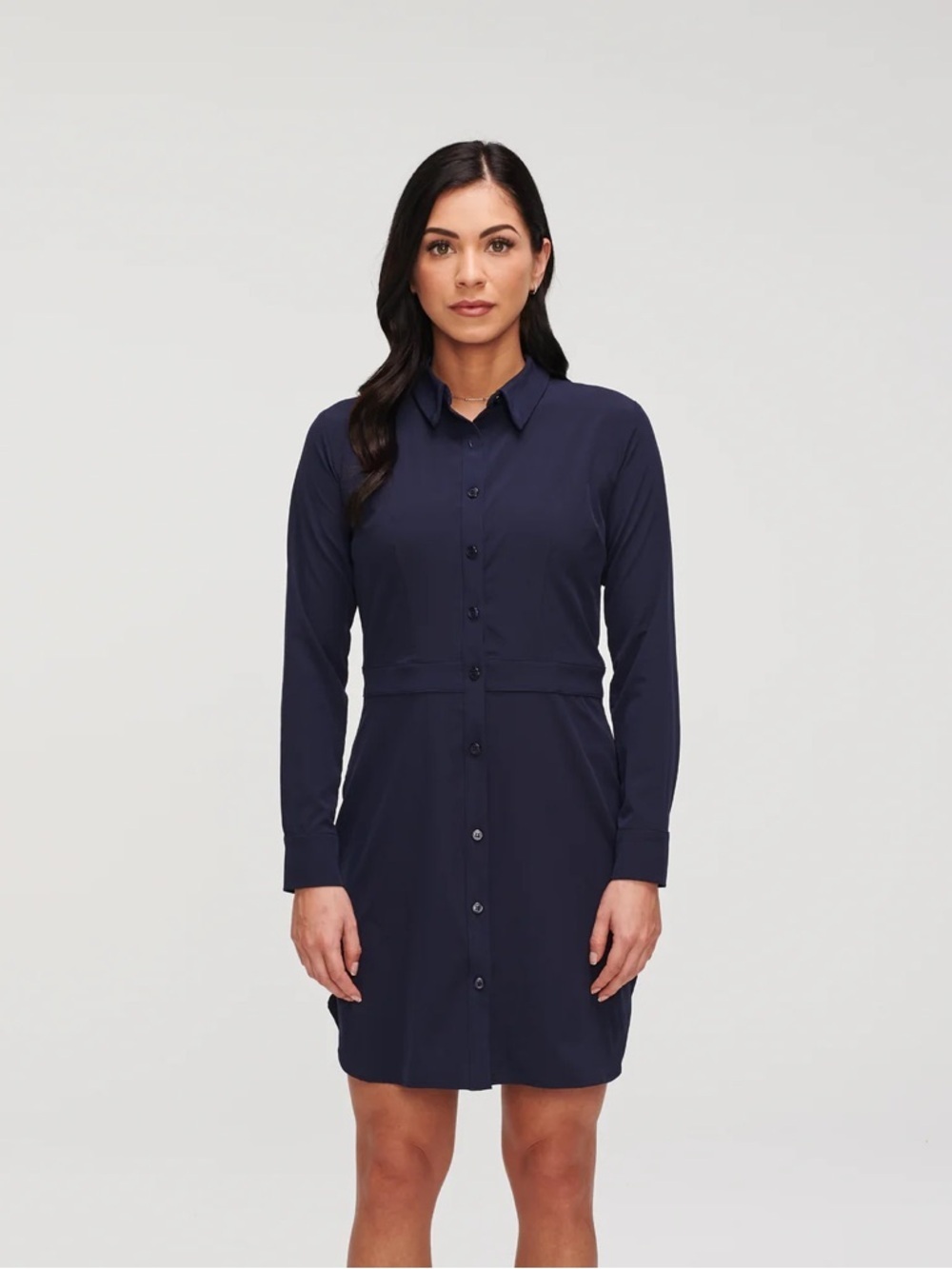 Cotidie Harper Shirtdress Classic Navy Button-Down Shirt Dress M Women’s